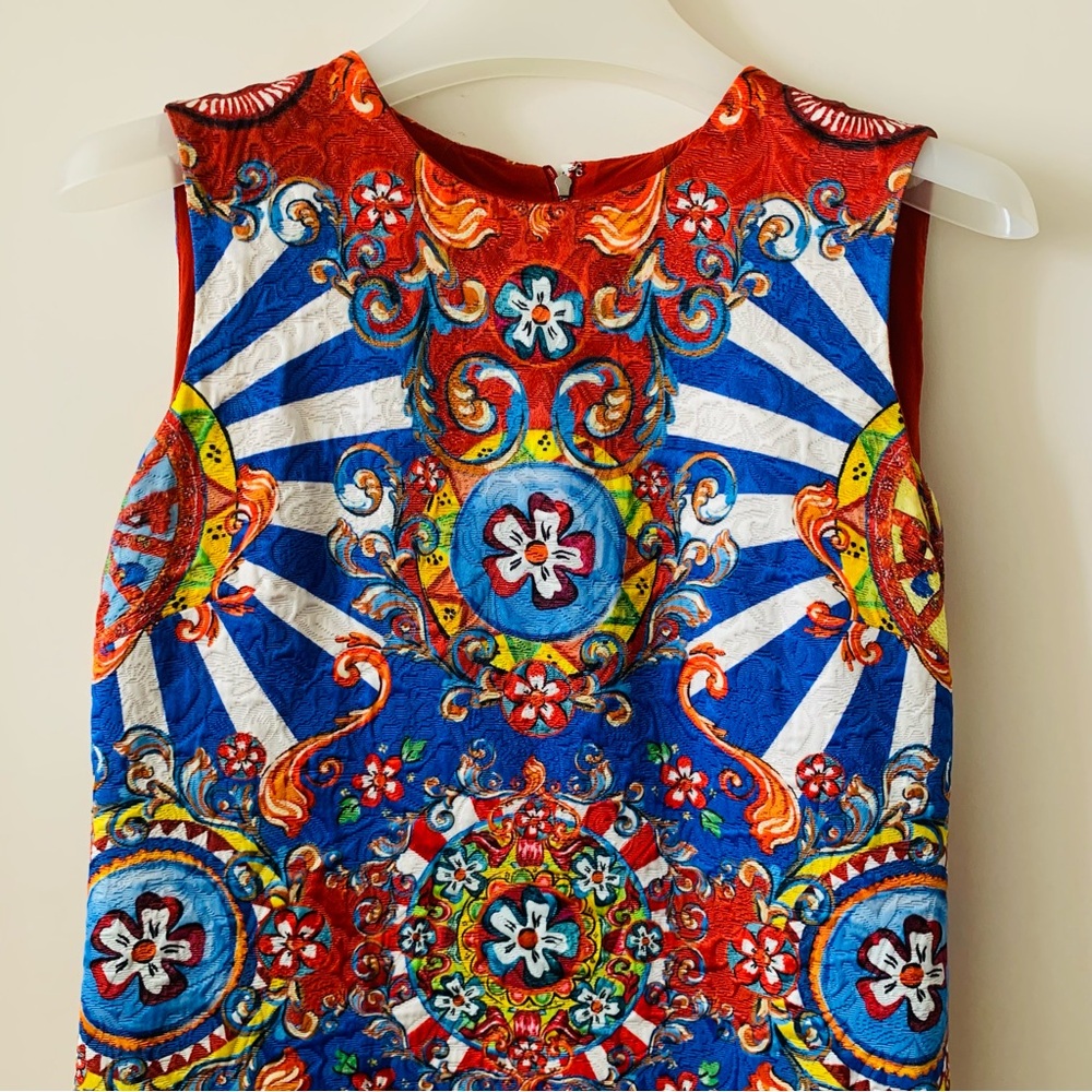 Dolce & Gabbana Majolica Print Mini Dress Size 36 XS Multicolor Sicily Italy - Picture 7 of 11